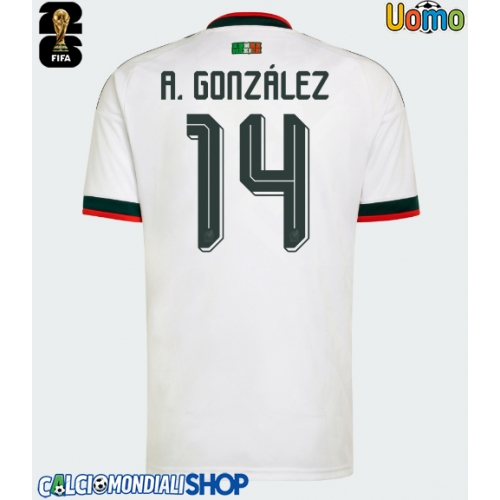 Maglie da calcio Messico Armando Gonzalez #14 Seconda Maglia Mondiali 2026  Manica Corta